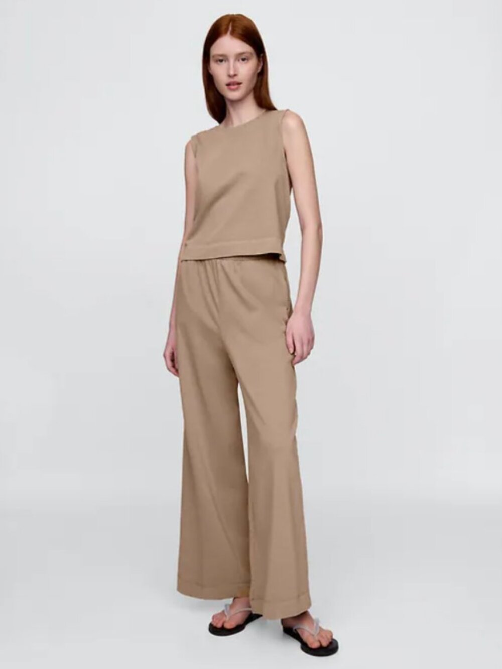 GAP | Matching Set Heavyweight Organic Cotton Shell Tank and Wide Leg Pants